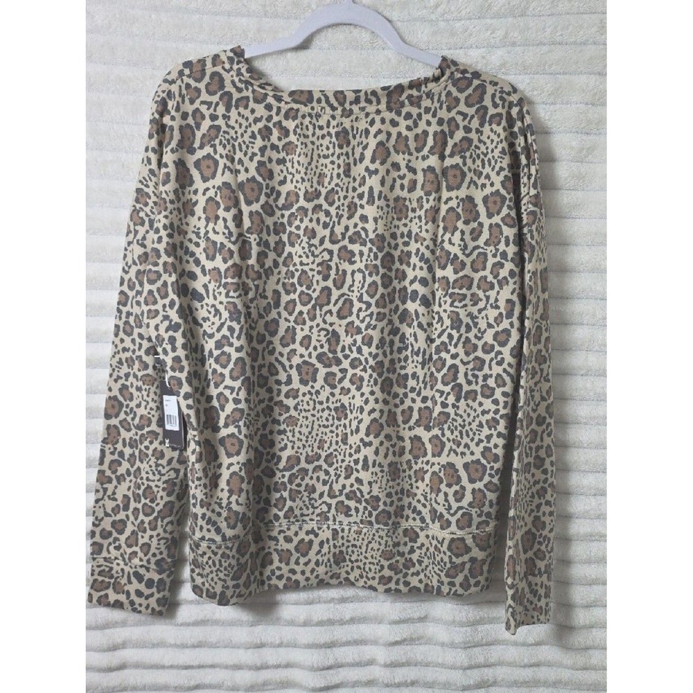 PJ Salvage Tan Leopard Print Long Sleeve Top - Picture 4 of 5